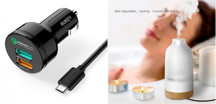 aukey-2016-07-05-sale AukeyがUSBカーチャージャー、bluetoothイヤホン、超音波式アロマディフューザーの在庫一掃セールを7月5日まで開催中!