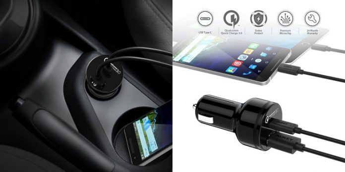 aukey-cigarette-socket-quick-charge-3-0-usb-type-c-review AUKEY シガーソケットチャージャー USB-A + USB-C ポート CC-Y1 レビュー