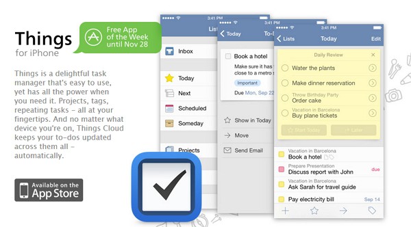 Appleが 今週のapp としてiphone Ipad用人気タスク管理アプリ Things を無料配信中 Mac版も値下げに Enjoypclife Net