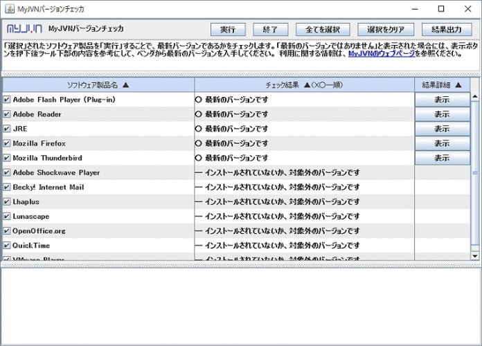 my-jvn-version-checker JRE