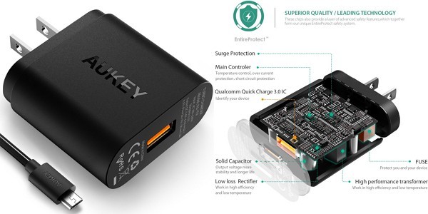 Quick Charge 3.0対応の急速充電器「Aukey PA-T9」の仕様/特徴