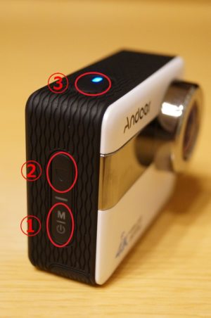 「Andoer 4K WiFi アクションカメラ」の基本的な使い方