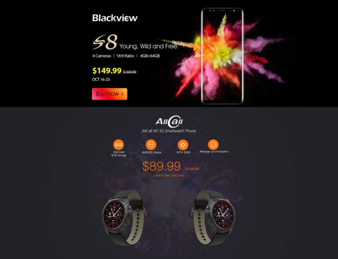 gearbest-blackview-s8-AllCall-W1-3G-Smartwatch-Phone-sale GearBestがAndroidスマホ「Blackview S8」とスマートウォッチ「AllCall W1 3G Smartwatch Phone」の独占新規発売記念セールを開催中!