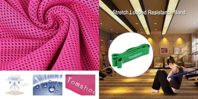tomshoo-fitness-tube-cool-feeling-towel-amazon-sale-coupon 【セール情報】TOMSHOOの冷感ひんやりタオルやフィットネスチューブなどのAmazonで使える割引クーポンを頂いたのでご紹介します!