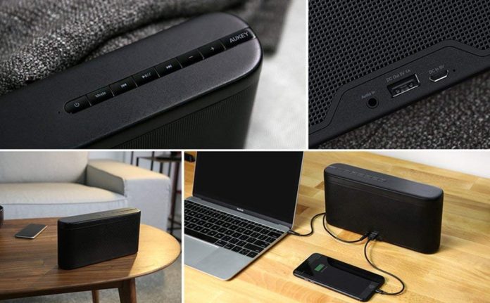 aukey-bargain-sale-bluetooth-speaker-sk-m33-amazon-coupon 【54%オフ!】AUKEYがパワフルなbluetoothスピーカー 「SK-M33」の特価セールを開催中!200台限定で8/15まで!日替わりセールも同時開催中!