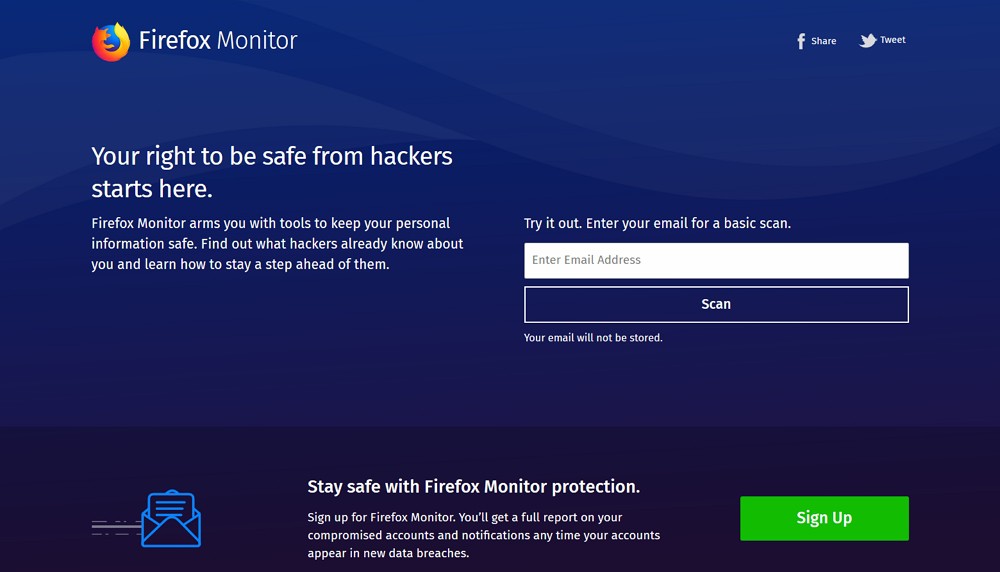 Mozillaが個人情報の漏洩をチェックできる「Firefox Monitor」をリリース。アカウントがハックされた際のアラートサービスもあり。
