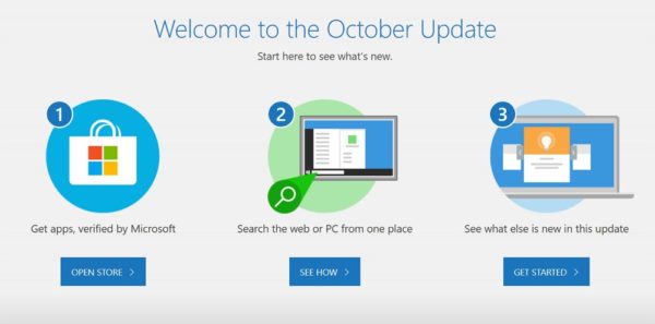 「Windows 10 October 2018 Update」適用後の画面