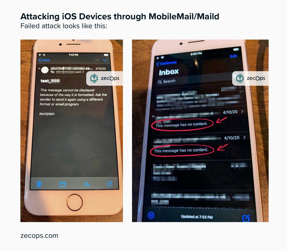 iPhoneの「メール」アプリにゼロデイ脆弱性発覚か。開かなくても感染するとの指摘も。