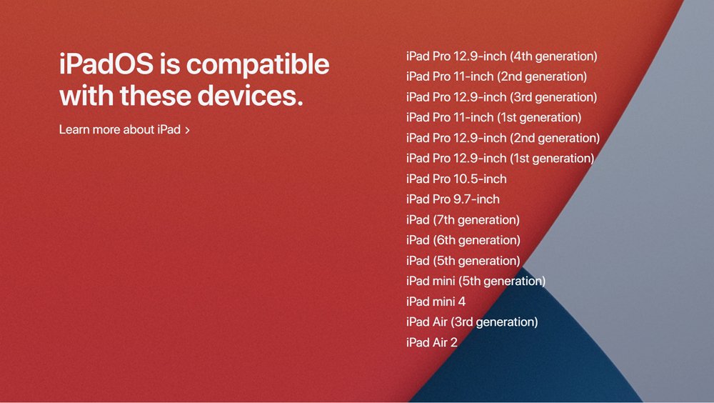 iPadOS 14にアップデート可能な iPad 対応機種一覧。iPad mini 4もアップデート可能。