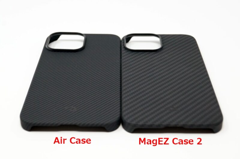 PITAKA Air CaseとMagEZ Case 2とのサイズや重さ比較