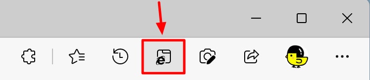 IEモード切替ボタンをツールバーに表示