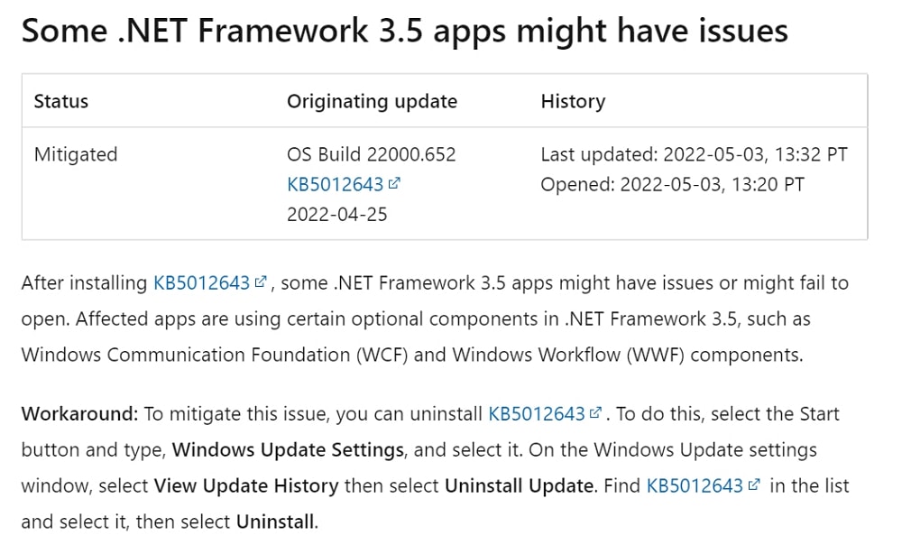 Windows 11：オプションパッチ「KB5012643」適用後、一部のアプリで動作不良発生の報告。回避策はあり