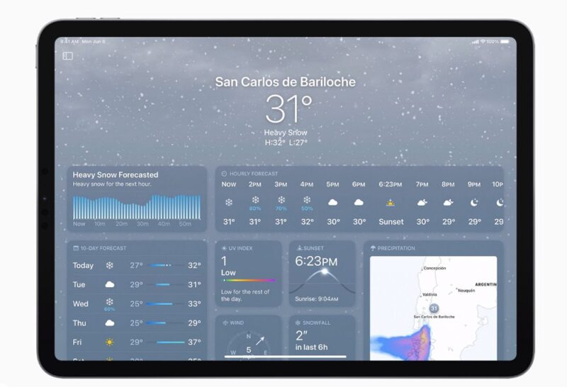天気アプリケーションがiPadに登場