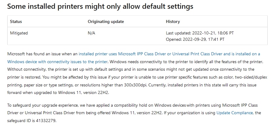 Windows11 22H2のプリンター不具合が修正、セーフガードも順次解除へ