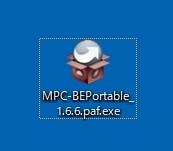 「MPC-BEPortable_1.6.6.paf.exe」をダブルクリック