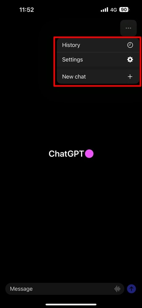 ChatGPTのオプション画面