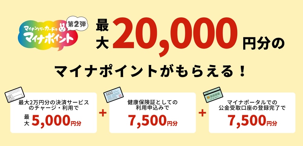 最大2万円分のポイントが貰える「マイナポイント第2弾」の申請期限は9月30日まで！スマホとマイナンバーカードがあればサクッと申し込めますよ！