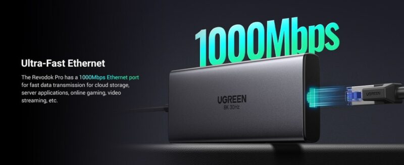 高速1000Mbps対応のイーサネットポート/有線LAN搭載