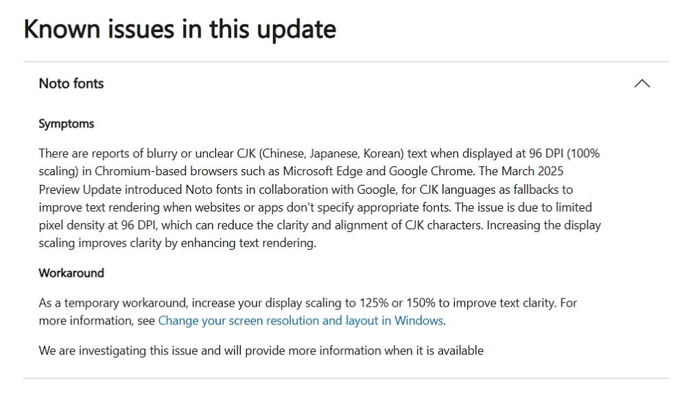 Windows10/11：Microsoft EdgeやGoogle ChromeでCJKフォントがぼやける不具合が発生中