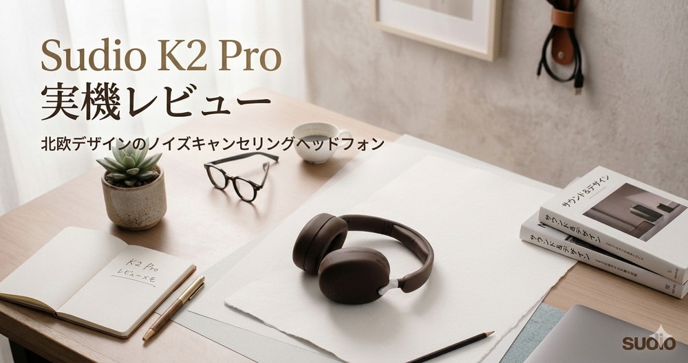 Sudio K2 Pro レビュー｜迫力あるメリハリサウンドと北欧デザインが融合したANCヘッドホン【15%オフクーポン有り】