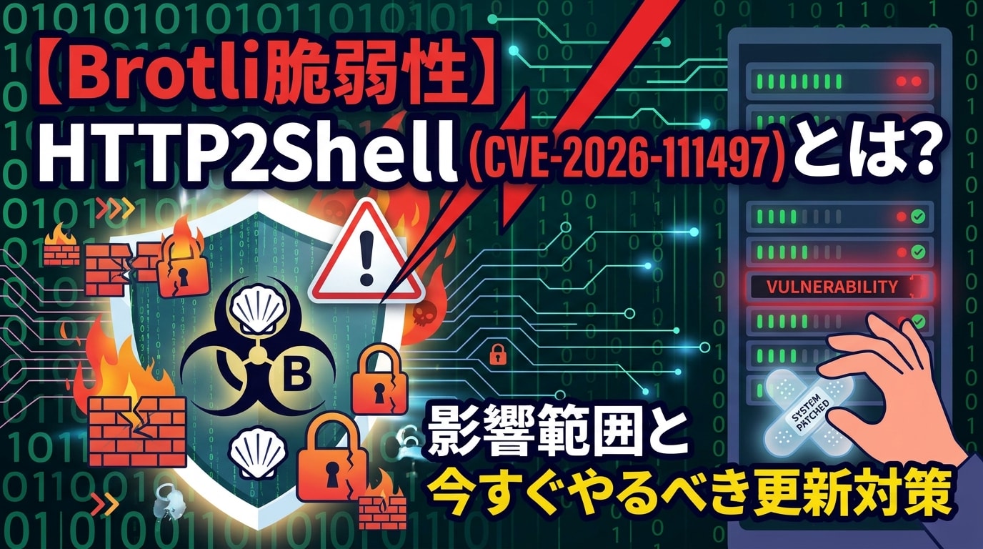 【Brotli脆弱性】HTTP2Shell（CVE-2026-111497）とは？影響範囲と今すぐやるべき更新対策